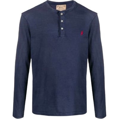 Polo Ralph Lauren Zomer22 Logo Geborduurd Longsleeve T-shirt Heren Tops Blauw 710790058-003 S blue