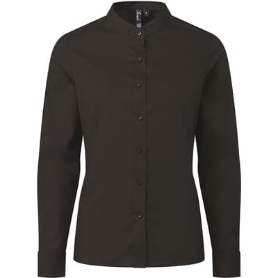 Premier Dames/Dames Grootvader Shirt (Zwart)