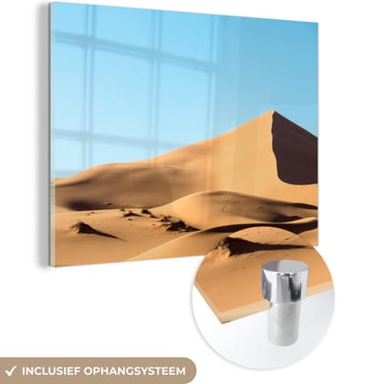 ® Glasschilderij 160x120 cm - Schilderij acrylglas - Het woestijngebied in het oosten van Marokko - Foto op glas - Muurdecoratie woonkamer - Wanddecoratie slaapkamer - Schilderijen