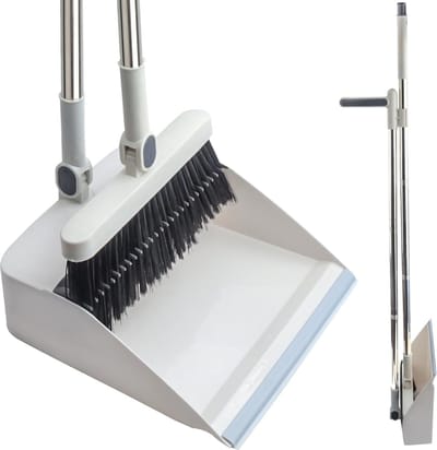 White-Label® Stoffer en Blik met Lange Steel - Vuilblik - Veger - Bezem