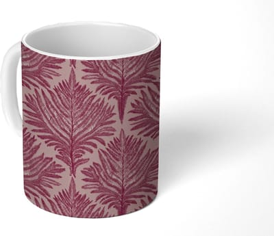 Mok - Koffiemok - Varen - Patroon - Paars - Mokken - 350 ML - Beker - Koffiemokken - Theemok