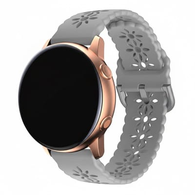 Siliconen bandje - geschikt voor Garmin Venu (2 Plus) / Venu SQ (2) / Vivomove (Style - Sport) / Vivoactive 3 / 5 / 6 / Forerunner 55 / 165 / 245 / 645 / 570 - 42mm - grijs