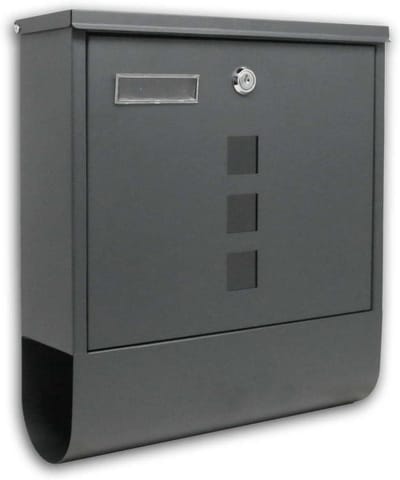 Wandbrievenbus - Brievenbus met houder - Post ontvangen - Grote gleuf DIN A4 - 305x335x95cm - Antraciet