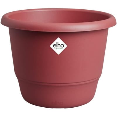 Elho Amiga Rond 25 - Bloempot voor Binnen & Buiten - 100% Gerecycled Plastic - Ø 24.5 x H 18.5 cm - Theater rood