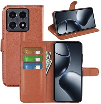 MobyDefend Hoesje - Geschikt voor Xiaomi 15T - Kunstleren Wallet Book Case (Sluiting Voorkant) - Bruin