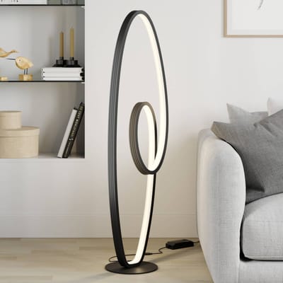 Lucande LED vloerlamp Bronwyn, 122cm, antraciet, aluminium