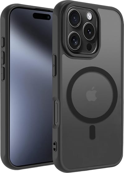 Hoesje geschikt voor iPhone 16 Pro Hoesje Zwart - Shockproof Case Hoesje geschikt voor iPhone 16 Pro Zwart Back cover - Geschikt voor iPhone 16 Pro Hoesje - Mat Zwart
