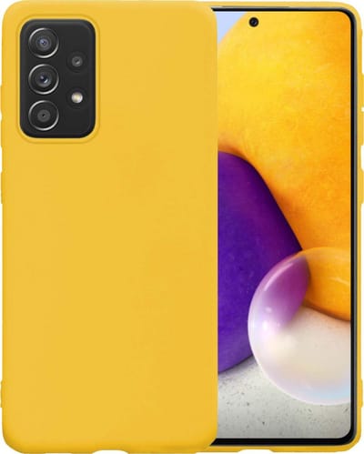 Hoesje - Geschikt voor Samsung Galaxy A72 - Sterk & Shockproof - Siliconen Case - Hoes Cover - Telefoonhoes - Geel