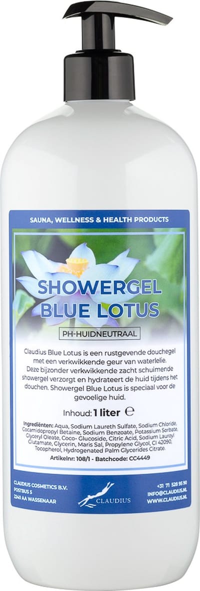 Claudius Douchegel Blue Lotus 1 liter - met gratis pomp - Showergel