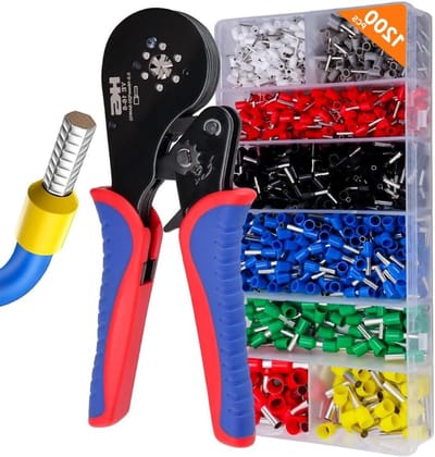 Krimptang Kit - Ferrule Crimper - Elektrische Installaties - Zeshoekige Krimp - 0.08-16 mm² - Rood