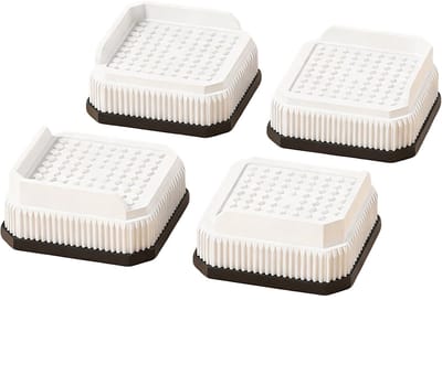 4-stuks Meubelverhogers - Bedframeverhogers - Verhogingskussen - Verhoogt met 2,6 cm - Antislip en vochtbestendig - Gemaakt van TPE-materiaal - Geschikt voor tafels, banken, stoelpoten, koelkasten en wasmachines - Wit