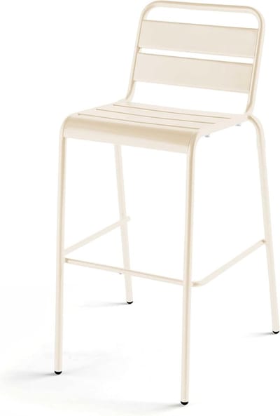 Oviala Palavas - High Garden Chair Made of Metal, Ivory