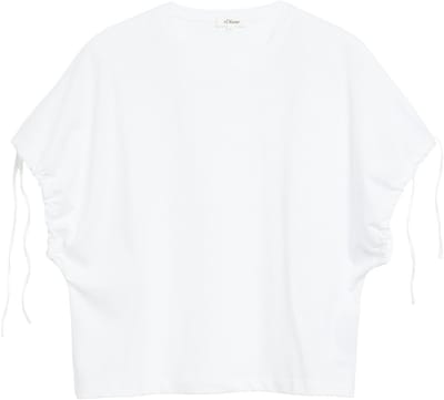 Dames T-shirt van zacht katoen met vleermuismouwen en trekkoord s.Oliver
