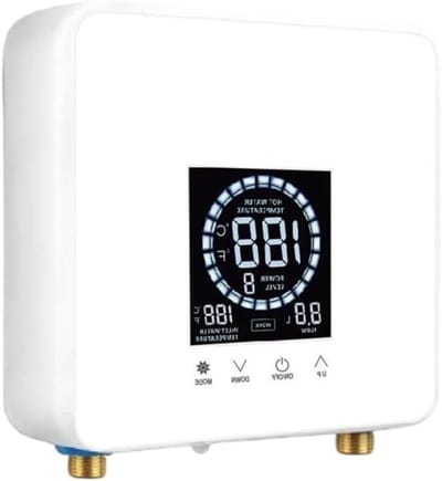 Doorstroomwaterverwarmer Elektrisch - Doorstroomverwarmer Boiler - Snel Warm Water - LCD Temperatuurdisplay - 225x210x75mm - Wit