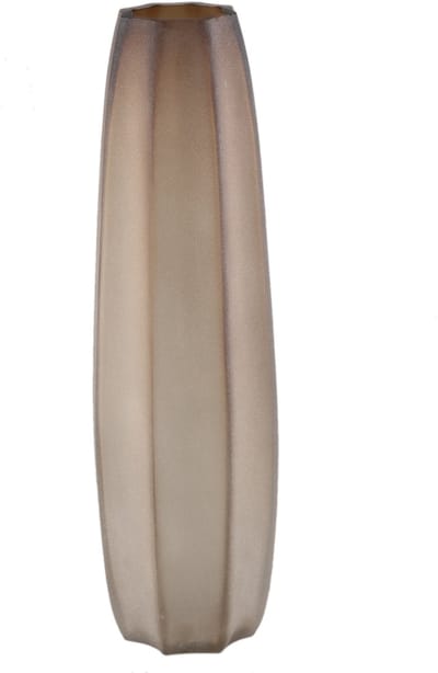 PTMD Levente Sand Carved Glass Round Vase Ribbed High