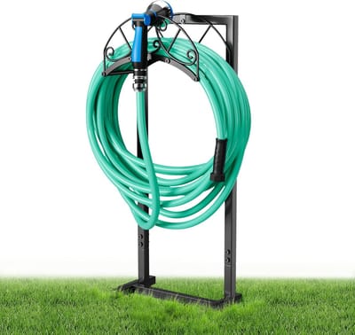 Tuinslanghouder - Slangopslag buiten - Slangen netjes houden - Vrijstaande poot - 354 kg - Zwart