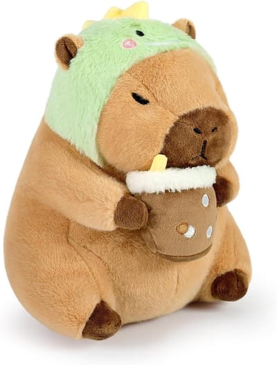 Shownicer Pluche dier Capybara knuffeldier, knuffeldier, Kawaii Capybara pluche kussen, speelgoed, pluche Capybara werpkussen, cadeau voor kinderen, meisjes 3+ jaar (dinosaurus, 30 cm)