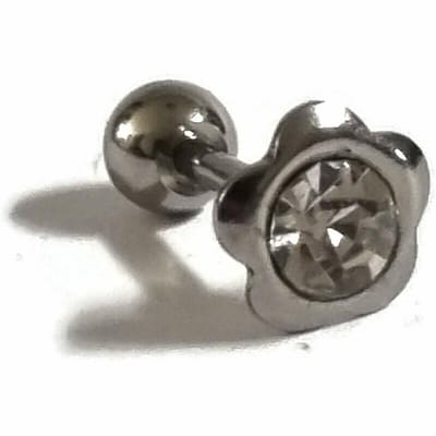 Aramat Jewels | Piercings | Helix met 6mm Transparant Steentje | | | |6mm | Staal | Volwassenen | Verkleurd niet