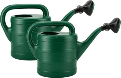 Gieter 5 Liter Set van 2 – Groene Tuingieters met Sproeikop – Kunststof Plantengieter voor Tuin, Balkon, Kamerplanten, Bloemen en Moestuin