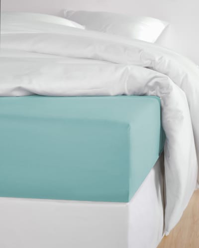De Witte Lietaer Hoeslaken Olivia Sea Angel - 140 x 200/220 x h 30 - Blauw - Katoen Satijn