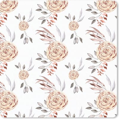 Muismat 20x20 cm - Mousepad Rozen - Goud - Wit - Muismatten