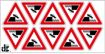 Onbeschermde kade sticker - J26 | 5 cm - 10 stuks per vel