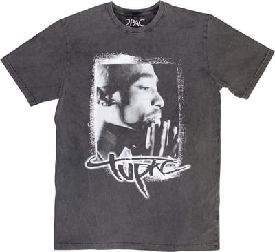 Tupac - Spray Photo Heren T-shirt - S - Grijs