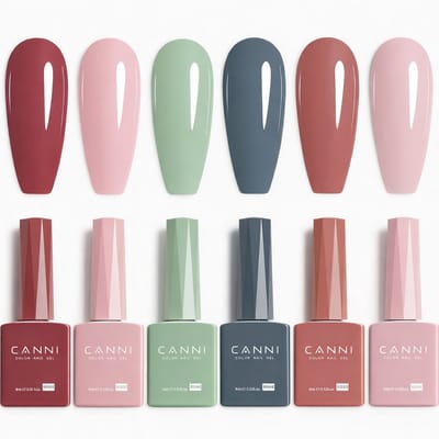 Canni - Gellak - 6 stuks - HEMA-vrij - TPO-vrij - Gellak nagellak - Gel lak - Gellac - Pink Gellac - Gellak set kleuren - Gellak starterspakket - Gellak rood - Gellak roze