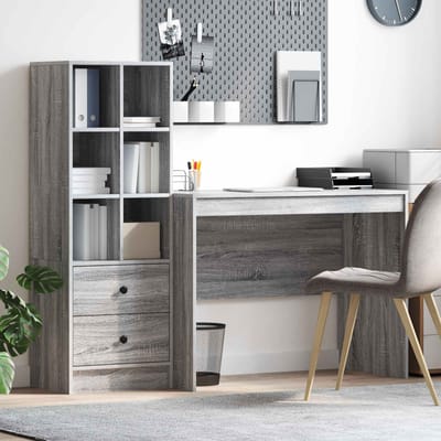 vidaXL - Bureau - Grijs - Sonoma - 145.5 - x - 50 - x - 127 - cm - 2 - st