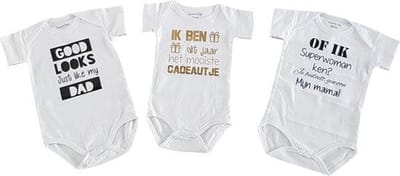 romper baby set met tekst jongen meisje korte mouw 3 stuks| good looks papa, superwoman mama ik ben het mooiste cadeautje dit jaar| maat 62-68 | kraamcadeau kraamkado aankondiging bekendmaking zwangerschap cadeau voor de liefste aanstaande