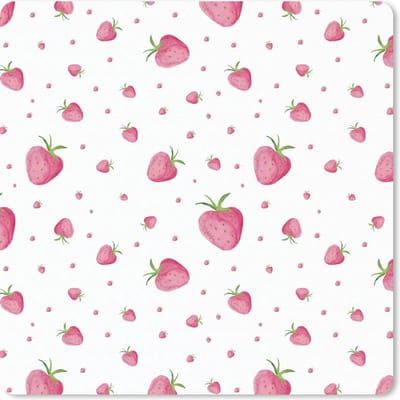 Muismat 20x20 cm - Mousepad Aardbei - Waterverf - Sjablonen - Muismatten
