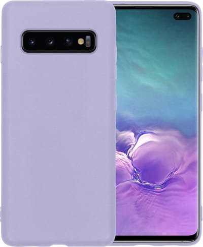 Hoesje - Geschikt voor Samsung Galaxy S10 - Sterk & Shockproof - Hoes Cover - Siliconen Case - Telefoonhoesjes - Lila