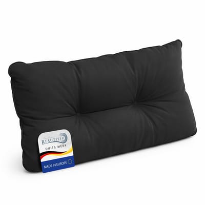 Beautissu Tuinkussen Waterafstotend Outdoor Kussen 60x40x12 cm – Rugkussen Grijs Kussen voor Tuinmeubelen – Flair Lounge