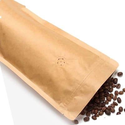 Kraft Papieren Staande Zak met Ziplock en Ventiel voor Koffie - Herbruikbare Verpakkingen (250g, 25 Stuks)