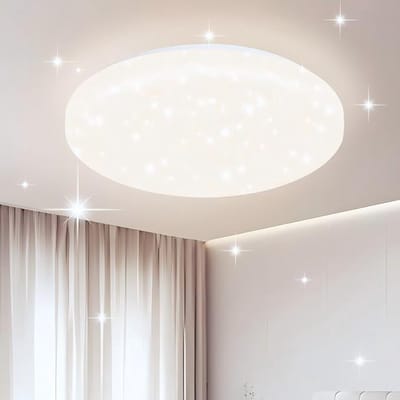NETTLIFE LED Plafondlamp - wit - rond - 21cm sterrenhemel lamp - 4000K neutraal wit - 15W hal lamp - voor keuken | woonkamer | kinderkamer