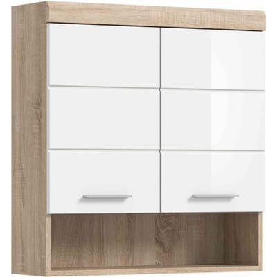 Lambada wandkast breed wit hoogglans MDF TZ wit NB - 24x74x79cm