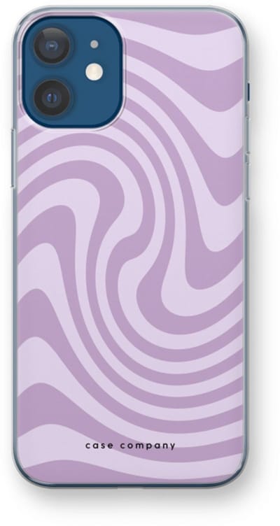 Case Company® - Hoesje geschikt voor iPhone 12 hoesje - Swirl Paars - Soft Cover Telefoonhoesje - Bescherming aan alle Kanten en Schermrand