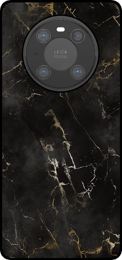Smartphonica Telefoonhoesje Geschikt voor Huawei Mate 40 Pro met marmer opdruk - TPU backcover case black marble design - Zwart geschikt voor Huawei Mate 40 Pro