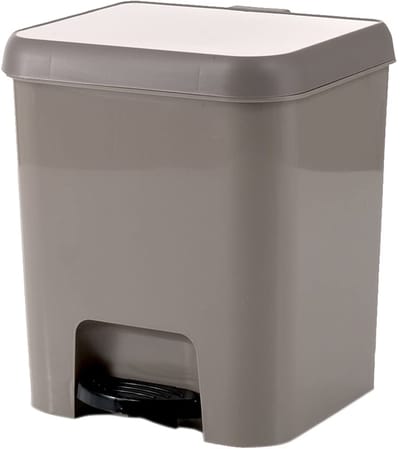 Kleine Pedalenemmer Beige 7 Liter - Geruisloze Afvalbak voor Keuken, Badkamer of Kantoor