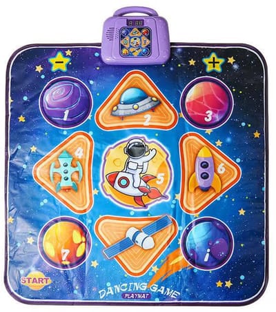 Sterrenhemel - Astronaut - Dansmat voor kinderen / LED-muziekspelmat / interactief elektronisch speelgoed / sportspel / antislip geluidseffectieve dansmat / LED-licht- en geluidsoefenmat / grote dansmat / cadeau voor kinderen vanaf 3 jaar