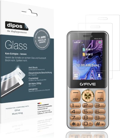 dipos – 2x Pantserfolie geschikt voor GFive Music King | 9H Screenprotector