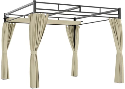 QUESTYR - Tuinpergola - 3x3 M - Terras & Tuin - Waterafstotend - Aluminium Frame - Intrekbaar Dak - UV-Werend