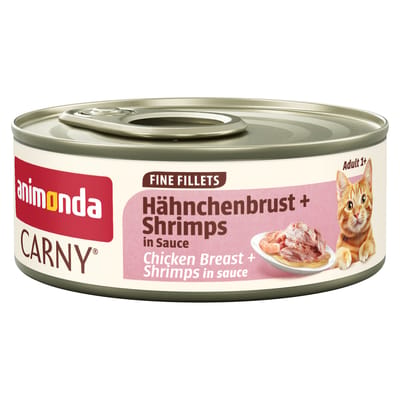 24x60g Animonda Carny Adult in saus Kipfilet & Garnalen Voordeelpakket nat kattenvoer