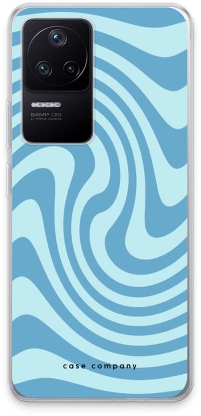Case Company® - Hoesje geschikt voor Xiaomi Poco F4 hoesje - Swirl Blauw - Soft Cover Telefoonhoesje - Bescherming aan alle Kanten en Schermrand