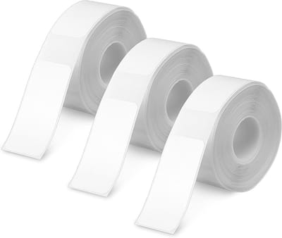 3 Rollen Thermische Labels, Wit, 14 x 30 mm, Zelfklevende Etiketten voor Thuis, Kantoor en School, Geschikt voor Phomemo D30/D32/D35/Q30/Q30S/Q31 (180 Labels/Rol)