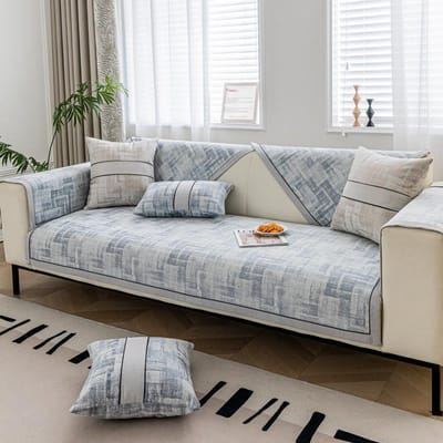 Bankkussen, Universeel Antislip Kussen voor Alle Seizoenen, Nieuwe Eenvoudige Moderne Woonkamer Lederen Bankhoes met Stoffen Handdoek 70*70cm