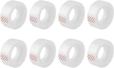 Transparant Kantoortape - 8 Stuks - 19 mm x 33 m - Sterke Hechting
