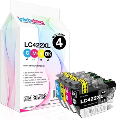 Inktdag inktcartridges multipack 4 stuks for lc422 brother inktpatronen ,LC-422 inktcartridges, LC422XL voor Brother MFC-J5340DW MFC-J5345DW MFC-J5740DW MFC-J6540DW MFC-J6940DW