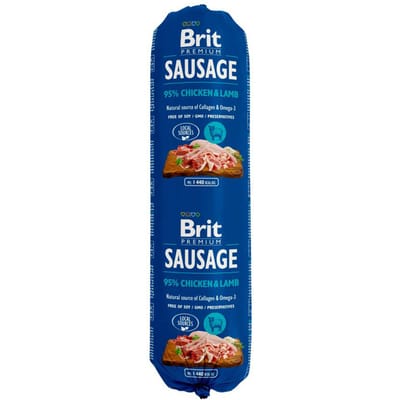Brit Sausage natvoer - Kip & Lam (12 x 800 g)