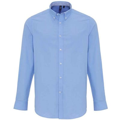 Premier Heren Gestreept Oxford Overhemd Met Lange Mouwen (Oxford Blauw)